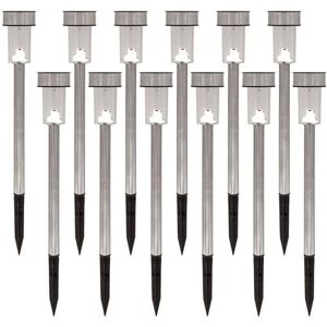 ZVD - Lot de 12 bornes solaires à led lampes de jardin à planter(lumière chaude)