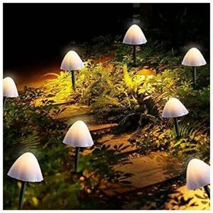 ZVD-Solar Lights Outdoor Garden, 12 Pack LED Mushroom Shape Pathway Lights Solar Powered Fairy String Lights Outdoor Waterproof Landscape Stake
