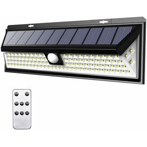 DEWDAT 1 Pack Security Outdoor Motion Sensor Solar Wall Light Black -118LED with Remote Control DEWDAT 1 Pack Security Outdoor Motion Sensor Solar Wall Light Black -118LED with Remote Control