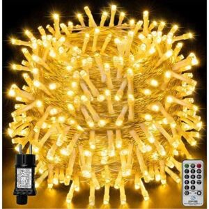 TONCHEAN 100m 1000LED LED String Lights, IP44 Waterproof Christmas Lights with Remote Control and Timer, 8 Modes, Warm White TONCHEAN 100m 1000LED LED String Lights, IP44 Waterproof Christmas Lights with Remote Control and Timer, 8 Modes, Warm White