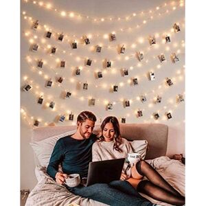 COAVAS 10M 100 led String Lights with 50 Photo Clips, usb String Lights for Room Decor, Photo Wall and Birthday Party, 8 Lighting Modes, Warm White COAVAS 10M 100 led String Lights with 50 Photo Clips, usb String Lights for Room Decor, Photo Wall and Birthday Party, 8 Lighting Modes, Warm White