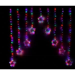 PREMIER DECORATIONS 1.2m Christmas Static Star LED Silver Pin Wire V Curtain Lights in Rainbow PREMIER DECORATIONS 1.2m Christmas Static Star LED Silver Pin Wire V Curtain Lights in Rainbow