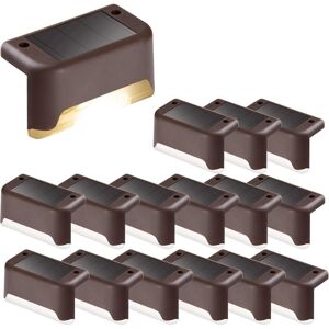 GOTRAYS 16 Pack Solar Stair Lights Outdoor Waterproof led Stair Lights for Outdoor Stairs, Steps, Fence, Yard, Deck, Gutter, Pathway, Decoration, Warm White GOTRAYS 16 Pack Solar Stair Lights Outdoor Waterproof led Stair Lights for Outdoor Stairs, Steps, Fence, Yard, Deck, Gutter, Pathway, Decoration, Warm White