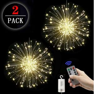 HOOPZI 2 Pcs Fireworks Fairy Lights Starburst Lights 120 led Copper Wire Fireworks String Lights with Remote Control 8 Luminescence Modes Waterproof for HOOPZI 2 Pcs Fireworks Fairy Lights Starburst Lights 120 led Copper Wire Fireworks String Lights with Remote Control 8 Luminescence Modes Waterproof for