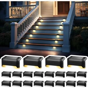 TINOR 20 Pack Solar Lights Waterproof Outdoor Stair Lights for Steps, Fences, Yard, Patio and Driveway (Black, Warm White) TINOR 20 Pack Solar Lights Waterproof Outdoor Stair Lights for Steps, Fences, Yard, Patio and Driveway (Black, Warm White)