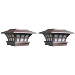 TLILY 2X Solar Post Lamp Outdoor Waterproof Column Head Light for Garden Wall Lamp Garden Fence Landscape Lamp for Gate Garden TLILY 2X Solar Post Lamp Outdoor Waterproof Column Head Light for Garden Wall Lamp Garden Fence Landscape Lamp for Gate Garden