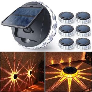 REDROAD 3 Mode Solar Wall Light, Dynamic Rotating Light, Outdoor Lighting, Garden Decor, Outdoor Step Lamp, Garden Fence Post (6 Pack/Warm White) REDROAD 3 Mode Solar Wall Light, Dynamic Rotating Light, Outdoor Lighting, Garden Decor, Outdoor Step Lamp, Garden Fence Post (6 Pack/Warm White)