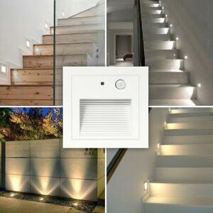 Hoopzi - 4 led Recessed Wall Spotlight 3W Wall Light Stair Step Light Lamp Motion Sensor Floor Recessed Light Stair Light Hall Lamp 2800K Warm White Hoopzi - 4 led Recessed Wall Spotlight 3W Wall Light Stair Step Light Lamp Motion Sensor Floor Recessed Light Stair Light Hall Lamp 2800K Warm White