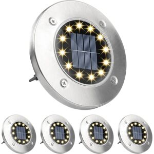 TINOR 4 Pack Solar Ground Lights, 12 led Warm White Solar Lights Outdoor, Stainless Steel IP65 Waterproof Solar Powered Lights for Lawn, Garden Pathway, TINOR 4 Pack Solar Ground Lights, 12 led Warm White Solar Lights Outdoor, Stainless Steel IP65 Waterproof Solar Powered Lights for Lawn, Garden Pathway,