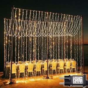 IKODM 6m x 3m 600 led Wedding String Lights with Transformer, Timer, 8 Modes Waterproof Christmas Curtain Lights for Pergola Garden Outdoor Indoor IKODM 6m x 3m 600 led Wedding String Lights with Transformer, Timer, 8 Modes Waterproof Christmas Curtain Lights for Pergola Garden Outdoor Indoor