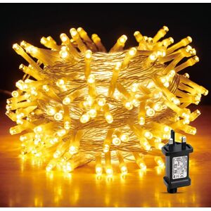 Shatchi - 750 Warm White LEDs Multifunction Timer Clear Cable Outdoor String Fairy Lights 75M - Natural Shatchi - 750 Warm White LEDs Multifunction Timer Clear Cable Outdoor String Fairy Lights 75M - Natural