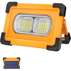 MEMKEY 80W Rechargeable led Floodlight, 4 Modes Super Bright Work Light, Portable led Floodlight with Solar Panel, Construction Lamp for Construction Site, MEMKEY 80W Rechargeable led Floodlight, 4 Modes Super Bright Work Light, Portable led Floodlight with Solar Panel, Construction Lamp for Construction Site,