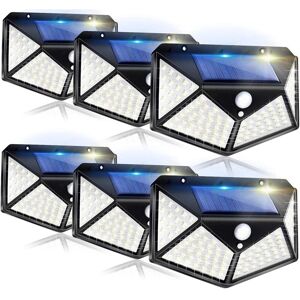GOTRAYS A set of 6 outdoor solar lights with motion sensors, IP65 waterproof 100 LEDs, 1200 mAh, 3 modes, for garden, fence, patio, front door and garage GOTRAYS A set of 6 outdoor solar lights with motion sensors, IP65 waterproof 100 LEDs, 1200 mAh, 3 modes, for garden, fence, patio, front door and garage