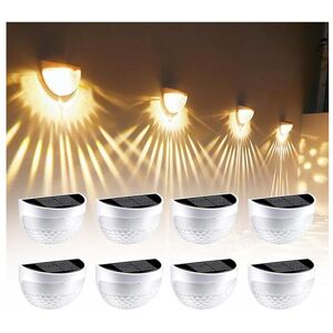 ALWAYSH 8 Pack Solar Fence Lights Outdoor, Wireless led Garden Lights Solar Powered, Waterproof Solar Wall Lights Outdoor for Decorations, Railing Fence, ALWAYSH 8 Pack Solar Fence Lights Outdoor, Wireless led Garden Lights Solar Powered, Waterproof Solar Wall Lights Outdoor for Decorations, Railing Fence,