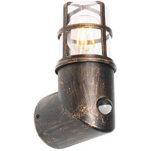 Qazqa Moderno Antique Outdoor Wall Light IP54 Motion Sensor Gold Qazqa Moderno Antique Outdoor Wall Light IP54 Motion Sensor Gold