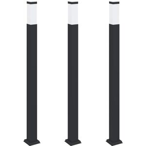 Bollard Lights 3 pcs 110 cm Black IP44 vidaXL Bollard Lights 3 pcs 110 cm Black IP44 vidaXL