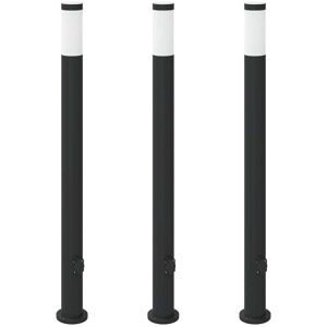 Bollard Lights with Outlet 3pcs 110 cm Stainless Steel IP44 vidaXL Bollard Lights with Outlet 3pcs 110 cm Stainless Steel IP44 vidaXL