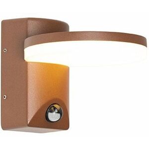 Qazqa Modern Outdoor Wall Light Brown Oxide with Motion Sensor - LED 10.5W Qazqa Modern Outdoor Wall Light Brown Oxide with Motion Sensor - LED 10.5W