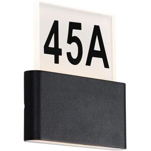 QAZQA Outdoor Wall Light Black Incl. led with House Numbers IP54 - Kandi QAZQA Outdoor Wall Light Black Incl. led with House Numbers IP54 - Kandi