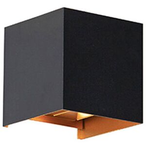 QAZQA Black/Gold Outdoor Wall Light with 2 LEDs - Modern QAZQA Black/Gold Outdoor Wall Light with 2 LEDs - Modern
