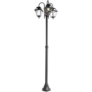 Qazqa - Classic Outdoor Lantern Black 235 cm 3-Light IP44 - Berta Qazqa - Classic Outdoor Lantern Black 235 cm 3-Light IP44 - Berta