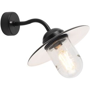 QAZQA Outdoor Wall Lamp Black with Glass IP44 - Munich QAZQA Outdoor Wall Lamp Black with Glass IP44 - Munich