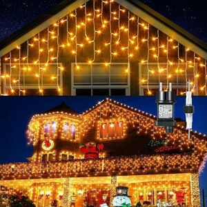 DEWDAT Curtain Light, 20M 800 LEDs IP44 Waterproof Christmas led Fairy Lights with 8 Mode Outdoor Rain Curtain Lights led Icicle Decoration for Balcony Roof DEWDAT Curtain Light, 20M 800 LEDs IP44 Waterproof Christmas led Fairy Lights with 8 Mode Outdoor Rain Curtain Lights led Icicle Decoration for Balcony Roof