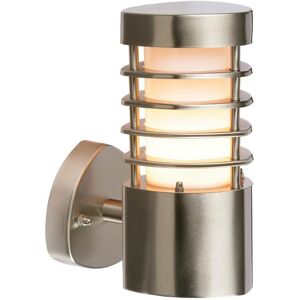 Bliss - 1 Light Outdoor Wall Light Brushed Stainless Steel, Frosted Polycarbonate IP44, E27 - Endon Bliss - 1 Light Outdoor Wall Light Brushed Stainless Steel, Frosted Polycarbonate IP44, E27 - Endon