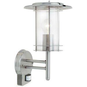 Endon - York Pir - pir 1 Light Outdoor Wall Lantern Polished Stainless Steel, Clear Polycarbonate IP44, E27 Endon - York Pir - pir 1 Light Outdoor Wall Lantern Polished Stainless Steel, Clear Polycarbonate IP44, E27