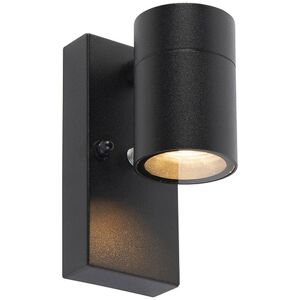 QAZQA Black Outdoor Wall Light with Sensor - IP44 - 35W QAZQA Black Outdoor Wall Light with Sensor - IP44 - 35W