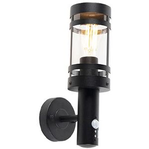 Qazqa Gleam Black Outdoor Wall Light with Motion Sensor Qazqa Gleam Black Outdoor Wall Light with Motion Sensor