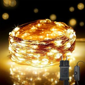 DEWDAT Fairy Lights with Plug, 20m 200 led Copper Wire 8 Modes Indoor and Outdoor Waterproof Fairy Lights (Warm White) for Bedroom Christmas Wedding Party DEWDAT Fairy Lights with Plug, 20m 200 led Copper Wire 8 Modes Indoor and Outdoor Waterproof Fairy Lights (Warm White) for Bedroom Christmas Wedding Party
