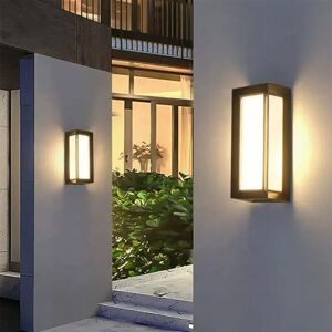 GOECO Modern Outdoor LED Wall Light 2-Pack, 18W, 3000K Warm White, Rectangle Aluminium, IP65 Waterproof for Garden, Facade, Garage, Bathroom GOECO Modern Outdoor LED Wall Light 2-Pack, 18W, 3000K Warm White, Rectangle Aluminium, IP65 Waterproof for Garden, Facade, Garage, Bathroom