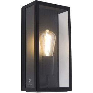 QAZQA Industrial Outdoor Wall Light Black IP44 with Glass - Rotterdam QAZQA Industrial Outdoor Wall Light Black IP44 with Glass - Rotterdam