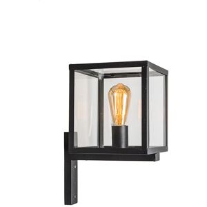 QAZQA Rotterdam Black Square Outdoor Wall Light - IP23, E27, Max 60W QAZQA Rotterdam Black Square Outdoor Wall Light - IP23, E27, Max 60W