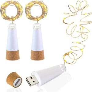 HOOPZI Led Bottle Cork Lights, usb Powered Rechargeable, 1.9m Copper Wire with 20 led String Lights, for Outdoor Decor Gathering Party Wedding Holiday (3 HOOPZI Led Bottle Cork Lights, usb Powered Rechargeable, 1.9m Copper Wire with 20 led String Lights, for Outdoor Decor Gathering Party Wedding Holiday (3