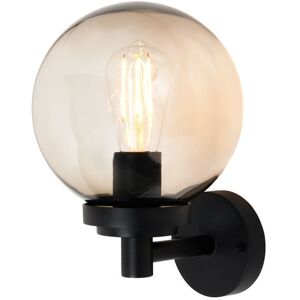 Litecraft Agio Outdoor Wall Light IP44 Lantern With Smoked Globe Shade - Black Litecraft Agio Outdoor Wall Light IP44 Lantern With Smoked Globe Shade - Black