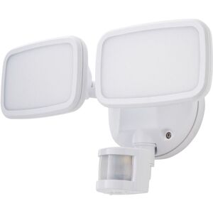 Litecraft - Alma Flood Light Twin led 20W Outdoor Fitting with pir Sensor - White Litecraft - Alma Flood Light Twin led 20W Outdoor Fitting with pir Sensor - White
