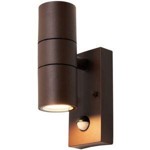 Litecraft - Fibo Up & Down Wall Light IP44 Rated With pir Motion Sensor - Rust Litecraft - Fibo Up & Down Wall Light IP44 Rated With pir Motion Sensor - Rust