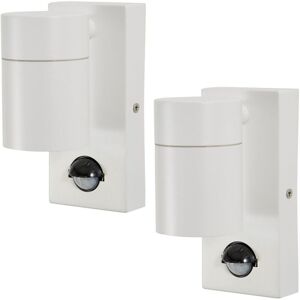 Litecraft - Kenn Outdoor IP44 Wall Lights With pir Motion Sensor in White - 2 Pack Litecraft - Kenn Outdoor IP44 Wall Lights With pir Motion Sensor in White - 2 Pack