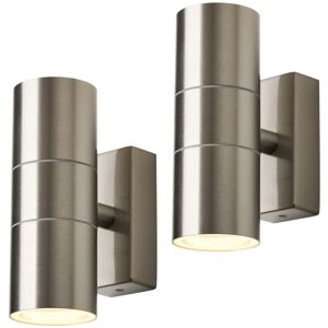 Litecraft - Kenn Wall Light Outdoor Up Down IP65 Fitting Stainless Steel - 2 Pack Litecraft - Kenn Wall Light Outdoor Up Down IP65 Fitting Stainless Steel - 2 Pack