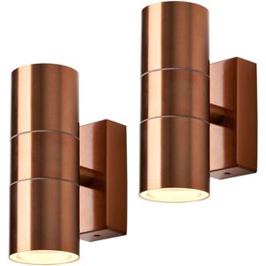 Litecraft Kenn Wall Light Outdoor Up Down IP65 Rated Fitting in Copper - 2 Pack Litecraft Kenn Wall Light Outdoor Up Down IP65 Rated Fitting in Copper - 2 Pack