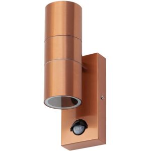 Litecraft - Kenn Up & Down Outdoor GU10 Wall Light With pir Motion Sensor - Copper Litecraft - Kenn Up & Down Outdoor GU10 Wall Light With pir Motion Sensor - Copper