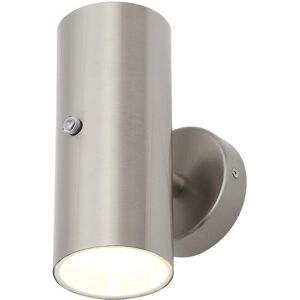 Litecraft - Lem Wall Light Up&Down Outdoor With Photocell Sensor - Stainless Steel Litecraft - Lem Wall Light Up&Down Outdoor With Photocell Sensor - Stainless Steel