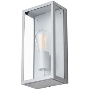 Litecraft - Mersey Wall Light Outdoor Box Lantern IP44 Garden Fitting - Silver Litecraft - Mersey Wall Light Outdoor Box Lantern IP44 Garden Fitting - Silver