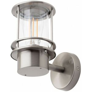Litecraft Narvas Wall Light Outdoor Miners Style IP44 Lantern - Stainless Steel Litecraft Narvas Wall Light Outdoor Miners Style IP44 Lantern - Stainless Steel