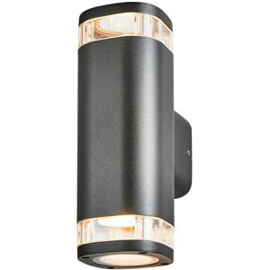 Litecraft - Ovat Up & Down Outdoor Wall Light IP54 Rated Garden Fitting - Black Litecraft - Ovat Up & Down Outdoor Wall Light IP54 Rated Garden Fitting - Black