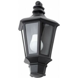 Litecraft - Perry Wall Light Outdoor Half Lantern Traditional IP44 Fitting - Black Litecraft - Perry Wall Light Outdoor Half Lantern Traditional IP44 Fitting - Black