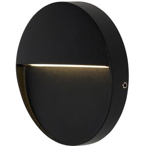 Litecraft - Rafi Wall Light Outdoor Round 11cm 3W Integrated led Fitting - Black Litecraft - Rafi Wall Light Outdoor Round 11cm 3W Integrated led Fitting - Black