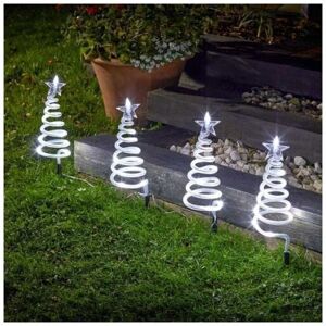 MARCO PAUL Novelty Set of 4 Christmas Tree Spiral Stake Lights Christmas Decorations with 40 led Lights Battery Operated Garden Ornaments Outdoor Light-Up MARCO PAUL Novelty Set of 4 Christmas Tree Spiral Stake Lights Christmas Decorations with 40 led Lights Battery Operated Garden Ornaments Outdoor Light-Up